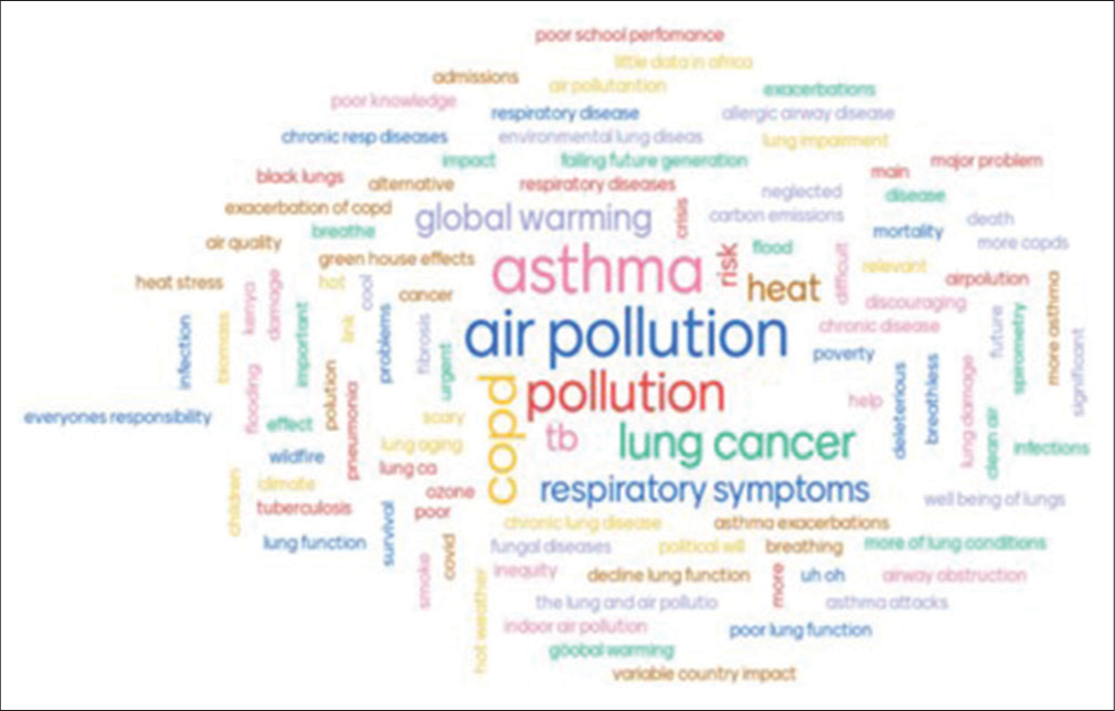 Responses when participants were asked, “What comes to mind regarding climate change and lung health?”